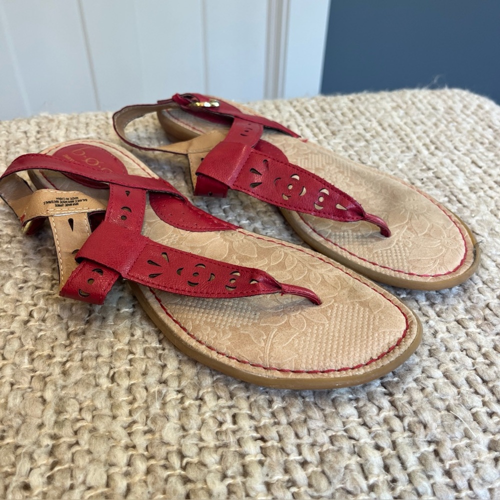 B.O.C Born Concept Women’s Comfort Flats Vegan Sandals Size 9 M Brown Red Casual